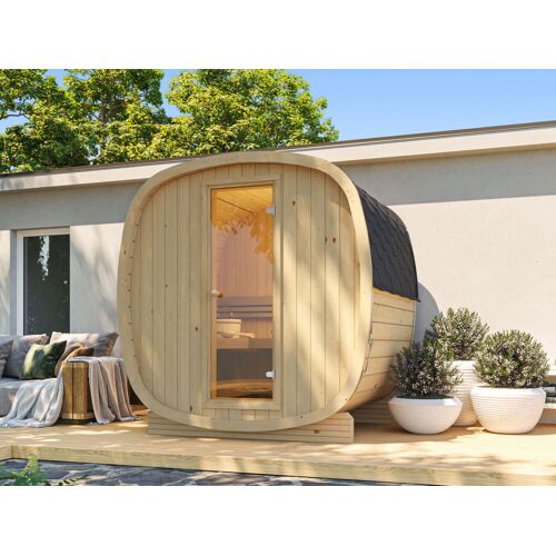 Sauna4Home I1 Fjordholz Fass-Sauna Modell Bus 160 Standard