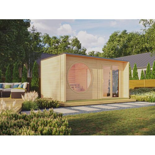 Fjordholz Saunahaus Modell Box Größe XL natur