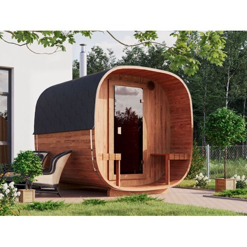 Sauna4Home B1 Fjordholz Fass-Sauna Modell Quadro 240 cm