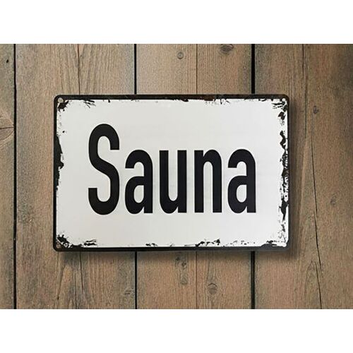 Gartenhausfabrik Sauna Dekoschild aus Metall Design 3
