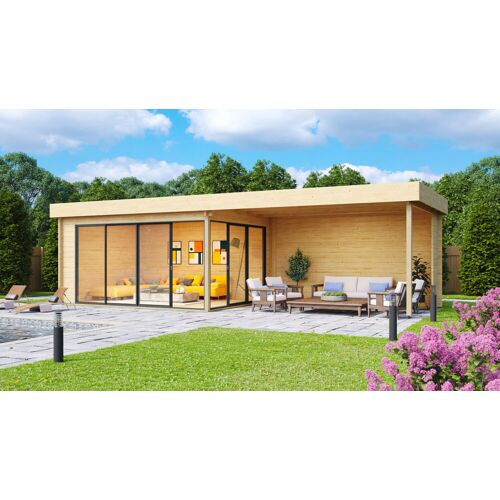 Fjordholz Gartenhaus Alu Concept 44 A mit Anbau