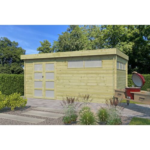 Fjordholz G2 Flachdach Gartenhaus Modell Nelo 44 D