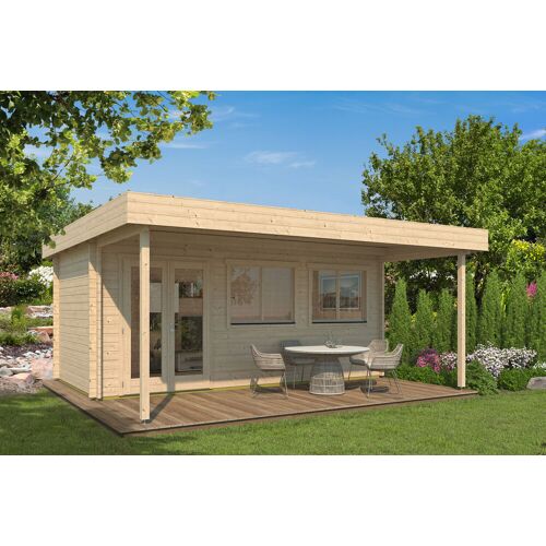 Fjordholz Gartenhaus Modell Kurt 44 B mit Vordach