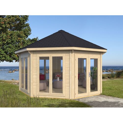 Fjordholz G1 Gartenpavillon Modell Modern 12 m² mit 7 Fenstern