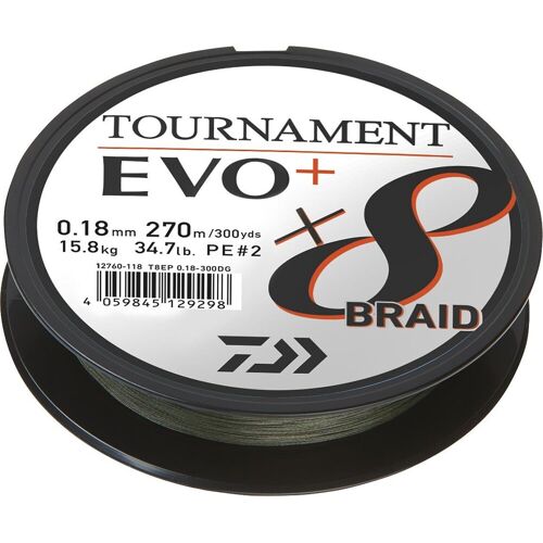 Daiwa Schnur Tournament X8 Braid Evo+ Dunkelgrün 900m Länge 900m Ø0,16mm