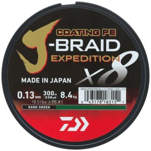 Daiwa Schnur J-Braid Expedition X8E 0.10mm-300m Farbe Darkgreen