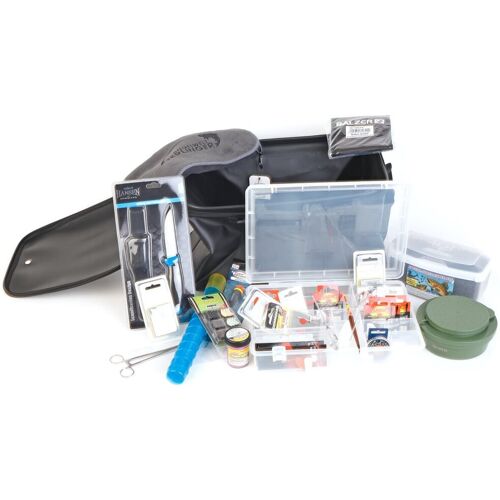 Gerlinger Forellensee-Zubehör-Komplett-Set - Angelset zum Forellenangeln/ Barschangeln - Tasche, Haken, Spinner, Posen, Filetiermesser u. v. m.