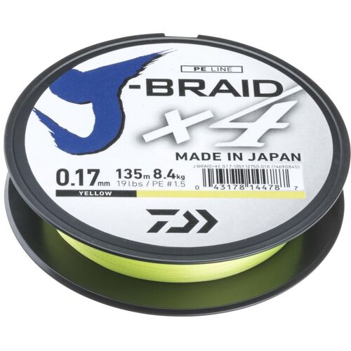 Daiwa Schnur J-Braid Farbe x4 Gelb Länge 135m ø 0,33mm