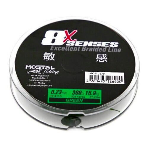 Mostal Schnur 8x Sense geflochten grün Länge 150m ø0,13mm