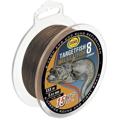 WFT Schnur Targetfish 8 Wels Brown Länge 2000m ø 0,50mm WFT Schnur Targetfish 8 Wels Brown Länge 2000m ø 0,50mm