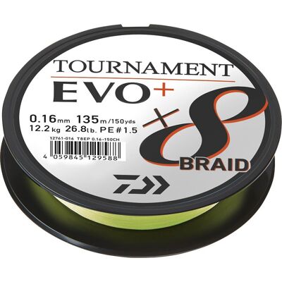 Daiwa Schnur Tournament X8 Braid Evo+ Chartreuse 270m Länge 270m Ø0,14mm Daiwa Schnur Tournament X8 Braid Evo+ Chartreuse 270m Länge 270m Ø0,14mm