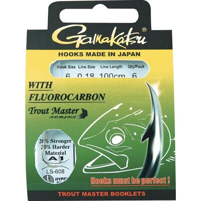Gamakatsu Vorfachhaken Trout Master BKS TM LS-608N FC 200cm Hakengröße 8 Gamakatsu Vorfachhaken Trout Master BKS TM LS-608N FC 200cm Hakengröße 8
