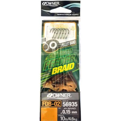 Owner Method Feeder Haken mit 4-fach geflochtener Schnur Hakengröße 8 Owner Method Feeder Haken mit 4-fach geflochtener Schnur Hakengröße 8