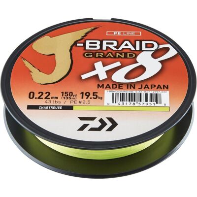 Daiwa Schnur J-Braid x8 Grand Chartreuse Länge 135m Länge 135m ø0,20mm Daiwa Schnur J-Braid x8 Grand Chartreuse Länge 135m Länge 135m ø0,20mm