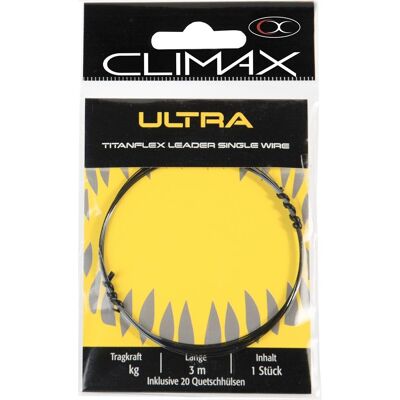 Climax Titanflex Leader Single Wire inklusive Quetschhülsen Tragkraft 6,0kg Climax Titanflex Leader Single Wire inklusive Quetschhülsen Tragkraft 6,0kg