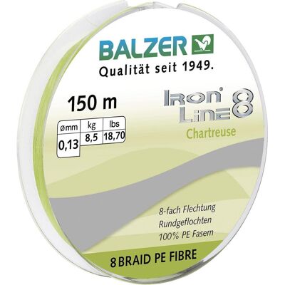 Balzer Schnur Iron Line 8 Chartreuse Länge 150m, ø 0,27mm Balzer Schnur Iron Line 8 Chartreuse Länge 150m, ø 0,27mm