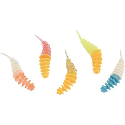 Balzer Trout Collector Aromatisierte Forellenwürmer Mix 3 Mix 3, Länge 5cm, Aroma süßer Käse Balzer Trout Collector Aromatisierte Forellenwürmer Mix 3 Mix 3, Länge 5cm, Aroma süßer Käse