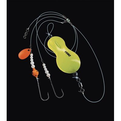Jenzi UV Inliner Butt Löffel System mit 2 Anbissstellen bleifrei Farbe gelb, Gewicht 80g Jenzi UV Inliner Butt Löffel System mit 2 Anbissstellen bleifrei Farbe gelb, Gewicht 80g
