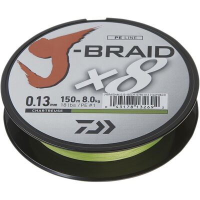 Daiwa Schnur J-Braid Farbe Chartreuse Länge 300m ø 0,10mm Daiwa Schnur J-Braid Farbe Chartreuse Länge 300m ø 0,10mm