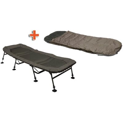 Set: Prologic Inspire Daddy Long 8 Leg Bedchair Liege 210x95cm (72701) inkl.Prologic Element Thermo Daddy Sleeping Bag 5 Season 215x105cm Schlafsack (72821) Set: Prologic Inspire Daddy Long 8 Leg Bedchair Liege 210x95cm (72701) inkl.Prologic Element Thermo Daddy Sleeping Bag 5 Season 215x105cm Schlafsack (72821)