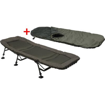 Set: Prologic Inspire Relax 6 Leg Bedchair Liege 210x85cm (72703) inkl.Prologic Element Thermo Sleeping Bag 5 Season 215x90cm (72820) Stuhl Set: Prologic Inspire Relax 6 Leg Bedchair Liege 210x85cm (72703) inkl.Prologic Element Thermo Sleeping Bag 5 Season 215x90cm (72820) Stuhl