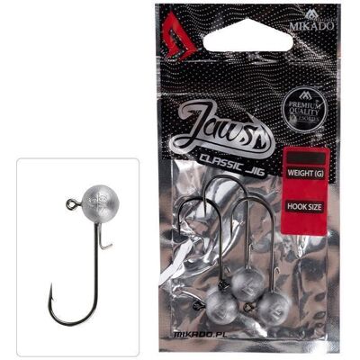 Mikado JIG HEAD - JAWS CLASSIC - 50g-5/0 BN - 3 pcs. Angelhaken Jigkopf Jigköpfe Mikado JIG HEAD - JAWS CLASSIC - 50g-5/0 BN - 3 pcs. Angelhaken Jigkopf Jigköpfe