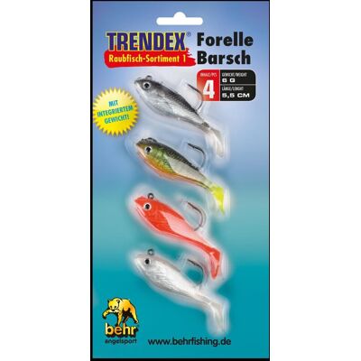 Behr Raubfisch-Sortiment 1 - Forelle/Barsch F01 montierter Shad Behr Raubfisch-Sortiment 1 - Forelle/Barsch F01 montierter Shad