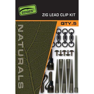 Fox Edges Naturals Zig Lead Clip Kit x 5 Fox Edges Naturals Zig Lead Clip Kit x 5