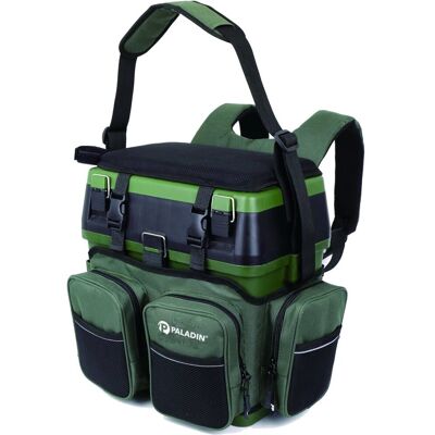 Paladin Rucksackbox mit Sitzfunktion 36 x 26 x 40cm Angelrucksack Angelbox Gerätekoffer Zubehörbox Paladin Rucksackbox mit Sitzfunktion 36 x 26 x 40cm Angelrucksack Angelbox Gerätekoffer Zubehörbox