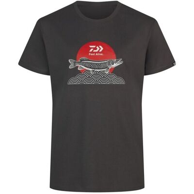 Daiwa T-Shirt Japan Pike Gr. M Kurzarm-Shirt Charcoal Daiwa T-Shirt Japan Pike Gr. M Kurzarm-Shirt Charcoal