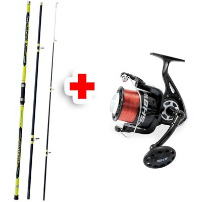 Lineaeffe Brandungscombo Brandungs-Angelset Ready To Fish Shizuka SH1800 WWG Rod 4,20m 250g / SK8 Shizuka Gr. 70 Lineaeffe Brandungscombo Brandungs-Angelset Ready To Fish Shizuka SH1800 WWG Rod 4,20m 250g / SK8 Shizuka Gr. 70