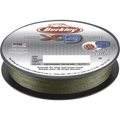 Berkley - X9 Braid - Geringe Sicht Grün - Geflochtene Linie Berkley - X9 Braid - Geringe Sicht Grün - Geflochtene Linie