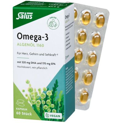 Salus Omega-3 Algenöl 1160 60 Kps. (47,4g) Salus Omega-3 Algenöl 1160 60 Kps. (47,4g)