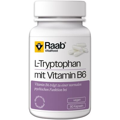 Raab Vitalfood L-Tryptophan mit Vitamin B6 90 Kapseln à 315 mg (28,4g) Raab Vitalfood L-Tryptophan mit Vitamin B6 90 Kapseln à 315 mg (28,4g)