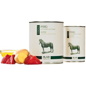 alsa-nature SINGLE Pferd mit Kartoffel, Anzahl: 6 x 800 g, 800 g, Hundefutter nass