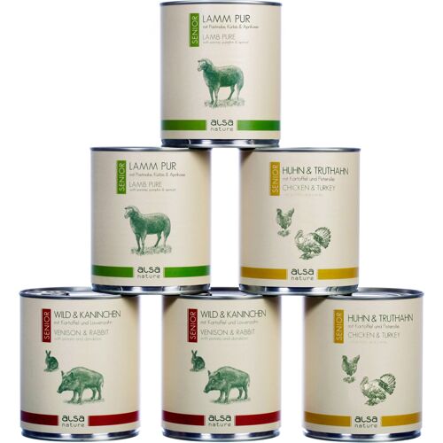 alsa-nature SENIOR Dosen-Menü-Mix, Anzahl: 30 x 800 g, 800 g, Hundefutter nass