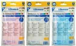 Lifemed Kinder-Mundschutz 3-lagig 9,5 x 14,5 cm farbig sortiert mit Nasenbügel 24 x 10 = 240 Stück