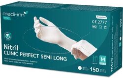 Medi-Inn PRO Clinic-Perfect Semi Long Nitril-Einmalhandschuhe, puderfrei, weiß XL / 1 x 150 Stück