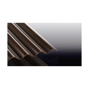 meinbaustoffversand Polycarbonat Wellplatte mit Wabenstruktur, Bronze - 2,8 x 1045 x 5000 mm Lichtplatte Runde Welle S 76/18 - Nutzbreite 980 mm