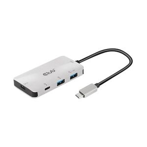 Club 3D USB Gen2 Typ-C PD Lade-Hub auf 2x Typ-C 10G Ports und 2x USB-Typ-A 10G