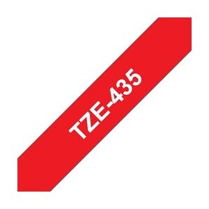 Brother TZe-435 Schriftband, 12mm x 8m , weiss auf rot, selbstklebend