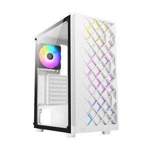 Azzatek AZZA Spectra White ATX Gaming Tower, RGB Beleuchtung, Glasfenster