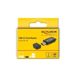 DeLock Mini USB 2.0 Card Reader mit SD und Micro SD Slot