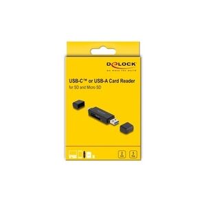 DeLock Card Reader SuperSpeed USB 5 Gbps USB Type-CTM / Typ-A für SD und Micro SD