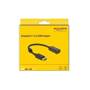 DeLock Adapter DisplayPort 1.2 Stecker zu HDMI Buchse 4K Passiv schwarz