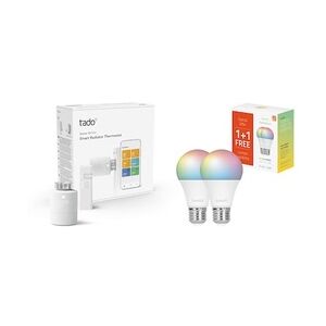 tado° Starter Set Heizen Smartes Heizkörper-Thermostat V3+ mit 2 x Hombli E27