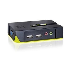 LevelOne 2-Port USB VGA KVM Switch, audio support