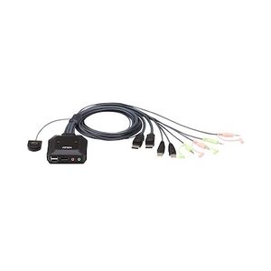 Aten CS22DP-AT 2-Port USB DisplayPort KVM Switch schwarz