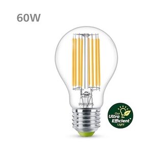 Philips Classic LED Lampe mit 60W, E27 Sockel, Klar, Warmwhite (2700K)