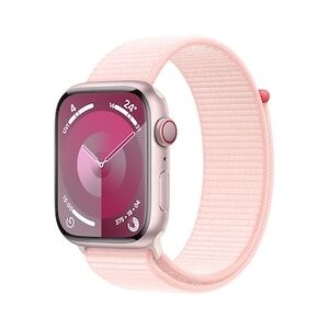 Apple Watch Series 9 LTE 45mm Aluminium Rosè Sport Loop Hellrosa